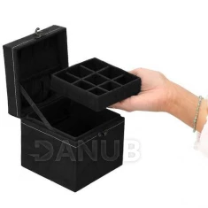 Šperkovnica trojposchodová - čierna