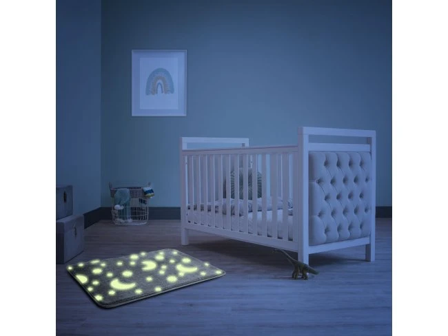 Svietiaci koberec - sivý, fosforeskujúci - 60 x 40 cm