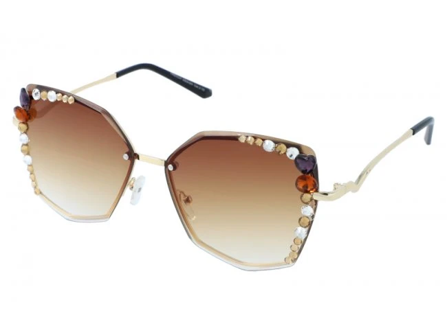 Dámske slnečné okuliare Glitters - brown/gold