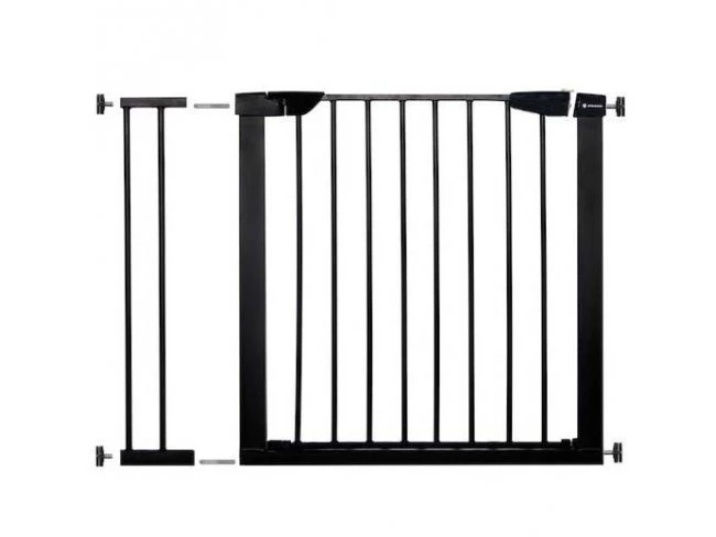 Bezpečnostná bariérová zábrana pre schody a dvere - čierna - 75-96 cm