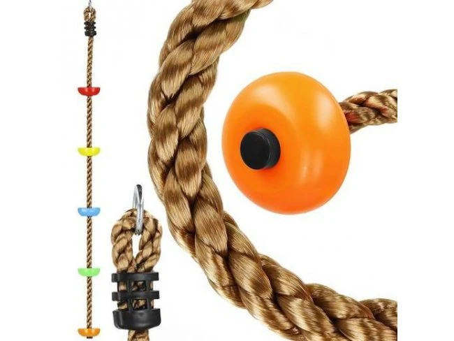 Lezecké lano pre deti so stupienkami - 200 cm