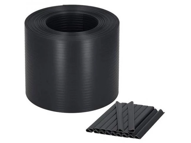 Tieniace plotové pásky a klipy (20ks) - PVC - 26m x 19cm - 1200 g/m2 - antracit