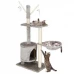 Sisalové škrabadlo pre mačky s hračkami - 4-úrovne - 87 cm - tmavosivé
