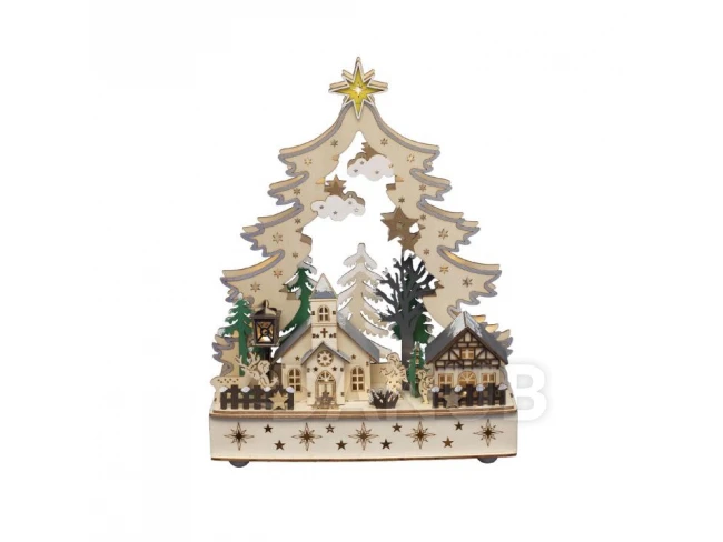 Dekorácia na stôl, vianočná dedinka