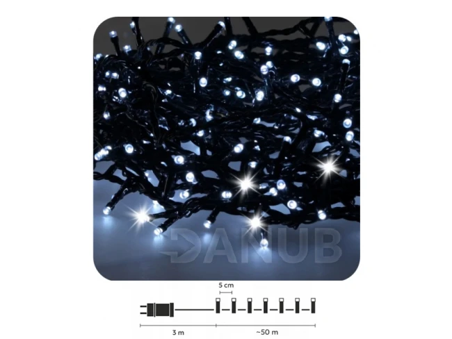 Led svetelná reťaz FLASH vonkajšia - spájateľná - 1000 Led - 50 m - studená biela