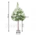 Dekoračný vianočný stromček na kmeni - 128 LED - 150 cm, zasnežený