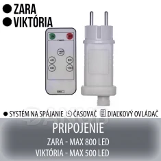 ZARA a VIKTÓRIA napájací zdroj pre spojovateľné reťaze s časovačom a diaľkovým ovládačom 