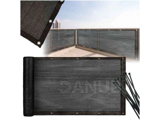 Balkónová zástena - 150g/m2 - 1x5 m + sťahovacie pásky - antracit