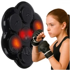 Boxerský trenažér na stenu - hudba, LED, USB, + rukavice