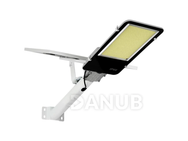 LED solárna pouličná lampa - 2000W - 6500K + diaľkové ovládanie - biela
