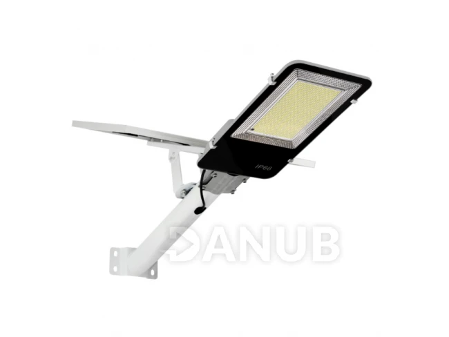 LED solárna pouličná lampa výkonná - 1500W - 6500K + diaľkové ovládanie - biela