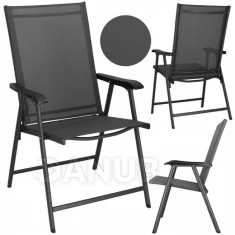 Skladacia záhradná stolička - sivá - 2 ks