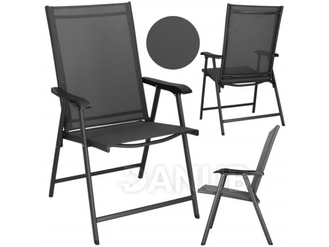 Skladacia záhradná stolička - sivá - 2 ks