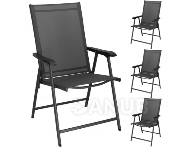 Skladacia záhradná stolička - sivá - 4 ks