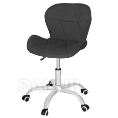 Otočná kancelárska stolička na kolieskach - zamat - tmavosivá