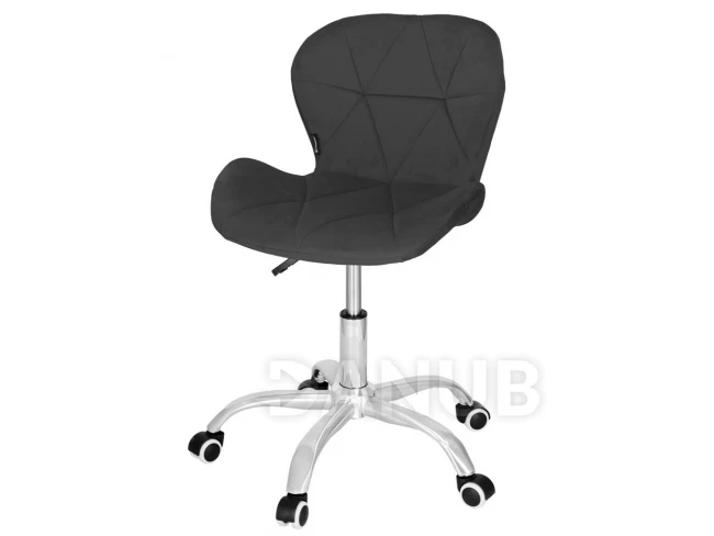 Otočná kancelárska stolička na kolieskach - zamat - tmavosivá