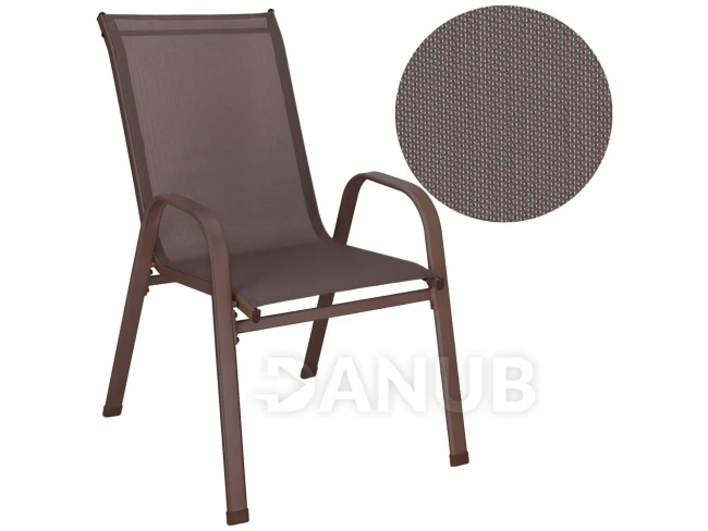 Stohovateľná záhradná stolička - hnedá