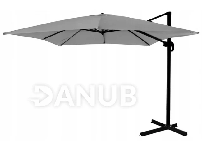 Záhradný slnečník MINI ROMA - 2,5x2,5m - s obalom - sivý