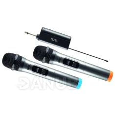 Mikrofónový set, bezdrôtový, 2xMIC, 20m