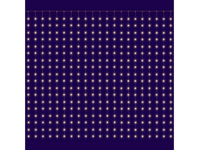 Vianočná LED svetelná mikro záclona vonkajšia - záves - 400LED - 2x2M Teplá biela