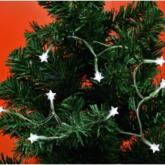 Vianočná LED svetelná reťaz vnútorná na batérie s priesvitným káblom - hviezdičky - 10LED - 0,9M Studená biela