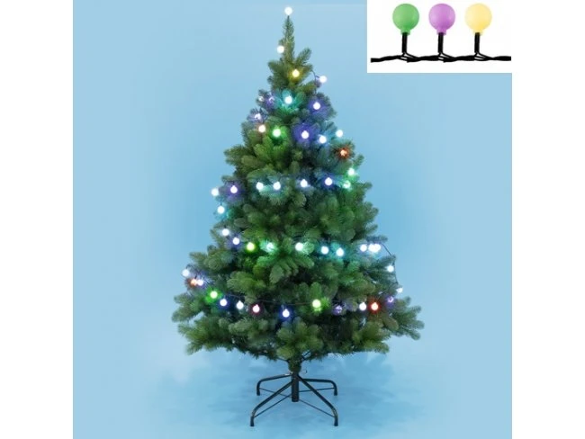 Vianočná LED svetelná reťaz vonkajšia - guľky 2,2 cm - 50LED - 4,9M Multicolour