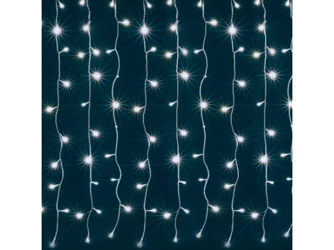 Vianočná LED svetelná záclona vnútorná - záves - 168LED - 1,2M Studená biela