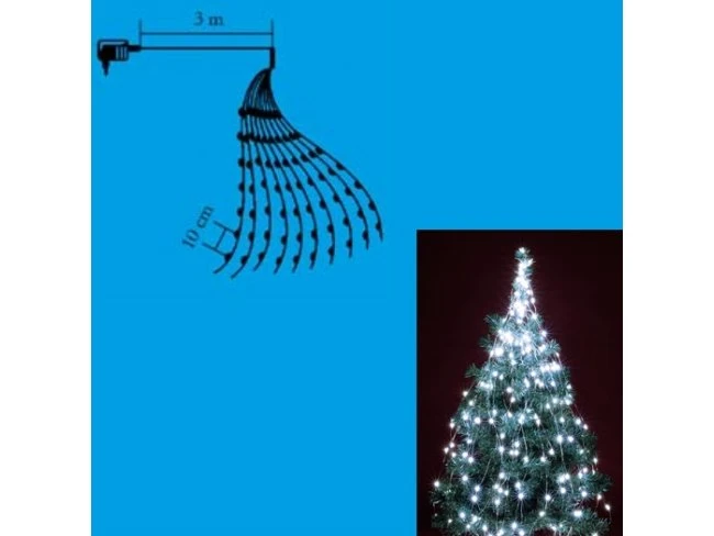 Vianočný LED zväzok svietiacich reťazcov - 10 reťazcov po 20ks LED - 1,9m - Studená biela