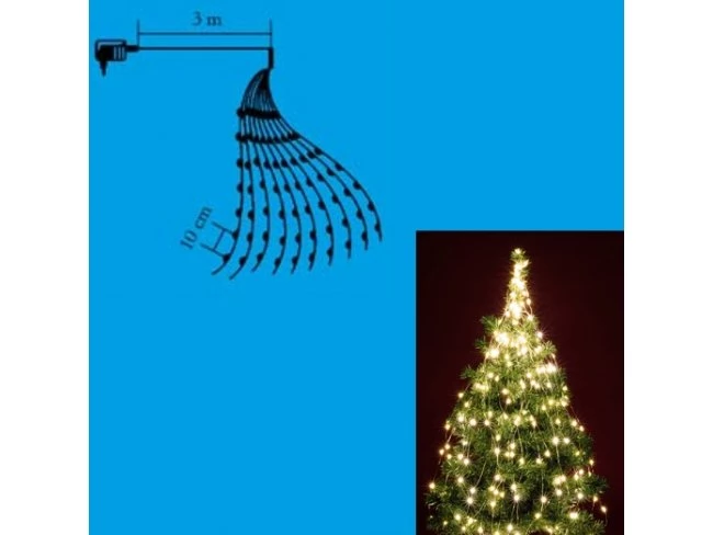Vianočný LED zväzok svietiacich reťazcov - 10 reťazcov po 20ks LED - 1,9m - Teplá biela