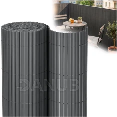 PVC krycia clona na balkón, terasu a oplotenie - 160 x 500 cm - tmavosivá