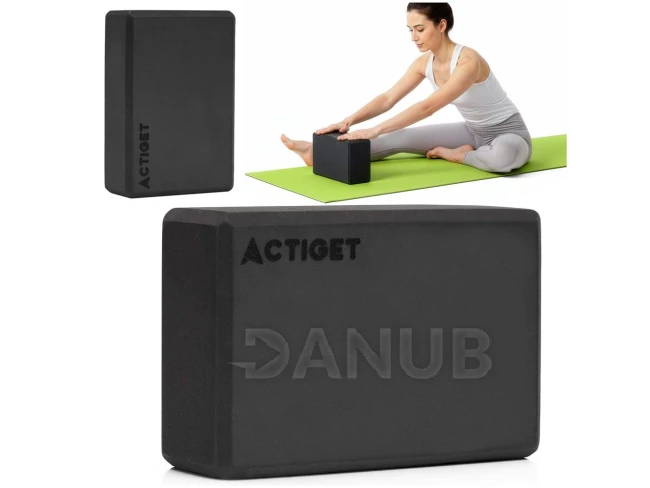 Blok na jogu z peny EVA 23x15x7,5 cm - čierny