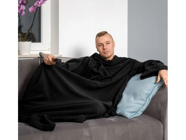 Deka s rukávmi čierna