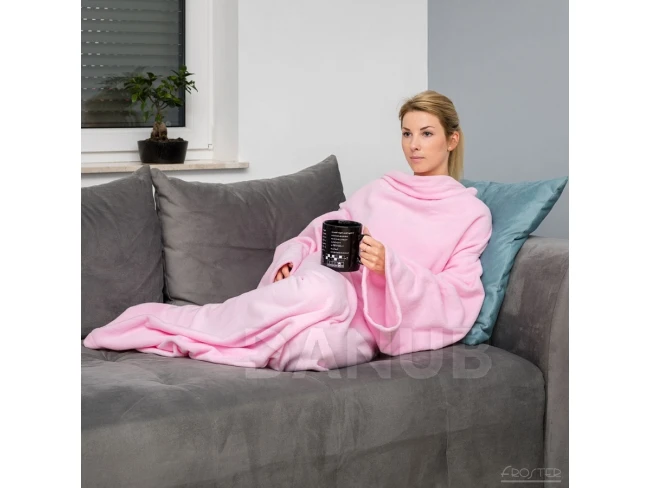 Deka s rukávmi ružová