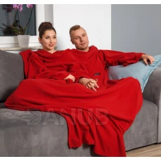 Deka pre pár s rukávmi červená
