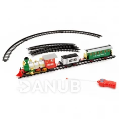 Detská lokomotíva s vagónmi, parou a zvukmi na batérie