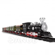 Detský vláčik s vagónmi, parou a zvukmi na batérie