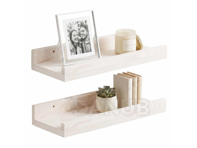Drevené police - 30 x 15 cm - 2ks v sade - biela farba Drevené police - 30 x 15 cm - 2ks v sade - biela farba