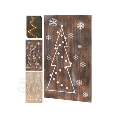 Drevený obraz Stromček - 20LED