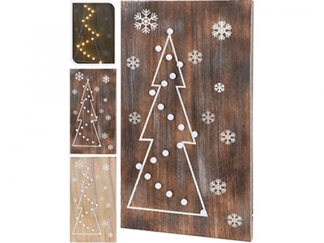 Drevený obraz Stromček - 20LED