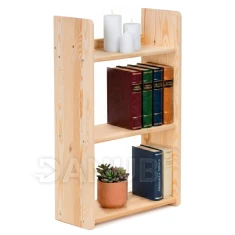 Drevený regál 2-policový - 45 cm - prírodná farba