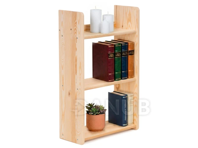 Drevený regál 2-policový - 45 cm - prírodná farba