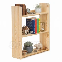 Drevený regál 3-policový - 60 cm - prírodná farba