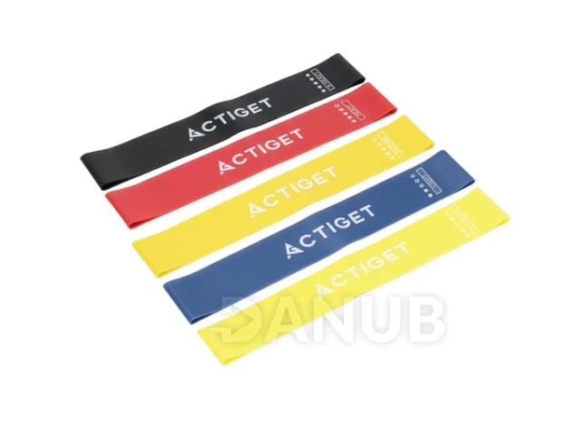 Fitness odporové gumy na cvičenie - sada 5 ks - odpor 1-20 kg