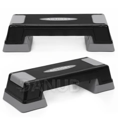 Fitness stepper 2-úrovňový - čierno-sivý