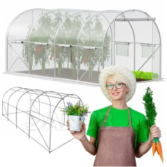 Fóliový záhradný skleník UV4 - 140g/m2 - 4x2,5x2 m - priehľadná biela/zelená