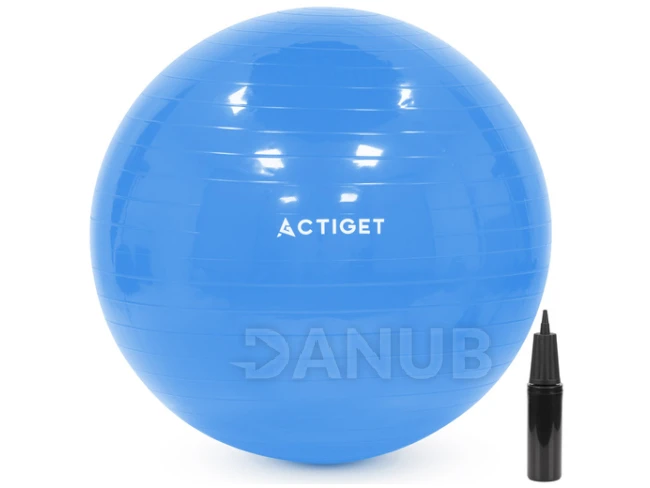 Gymnastická lopta na pilates a rehabilitáciu - 55 cm s pumpou - modrá