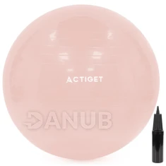 Gymnastická lopta na pilates a rehabilitáciu - 65 cm s pumpou - pudrová ružová