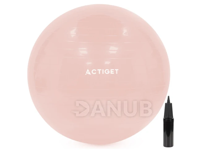 Gymnastická lopta na pilates a rehabilitáciu - 65 cm s pumpou - pudrová ružová