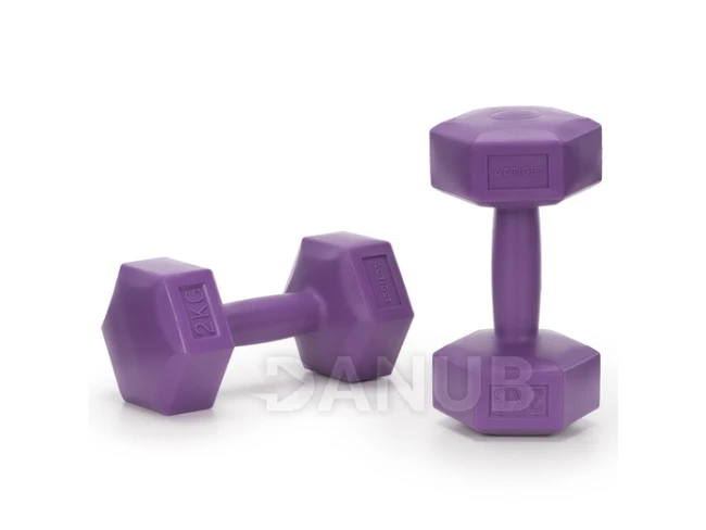 Jednoručné činky - 2 ks - 2x2 kg - fialové