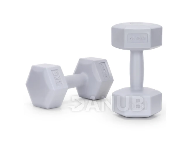 Jednoručné činky - 2 ks - 2x3kg - sivé